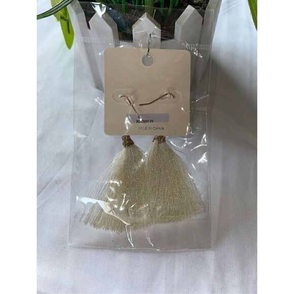 Influence Acrylic Pearl & Rhinestone Beaded Butterfly Tassel Earrings - Picture 7 of 7